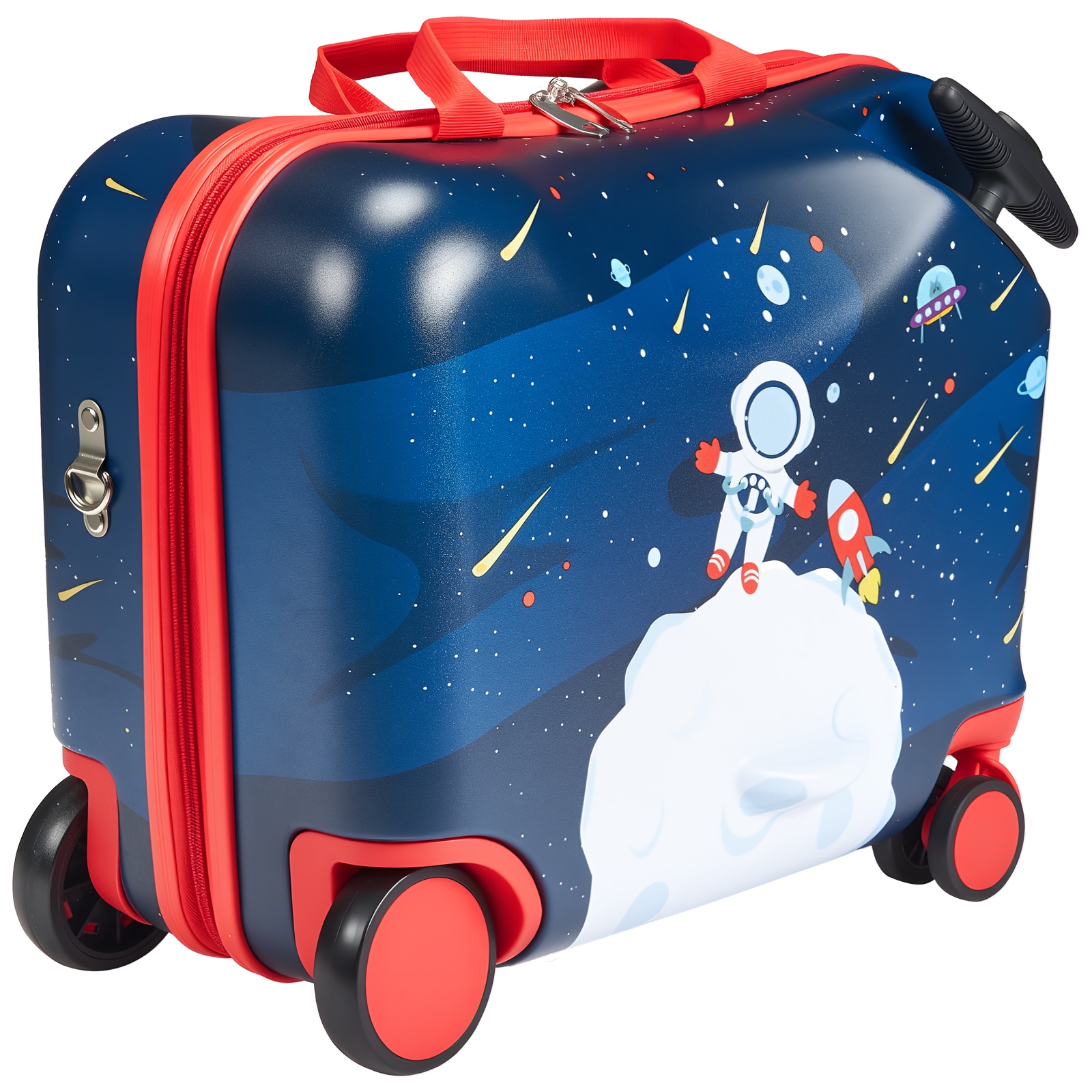 Kids Ride-on Scooter Suitcase Lightweight Rolling Luggage For Travel_voghion.com